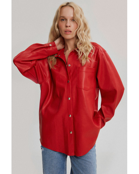 FAUX LEATHER SHIRT