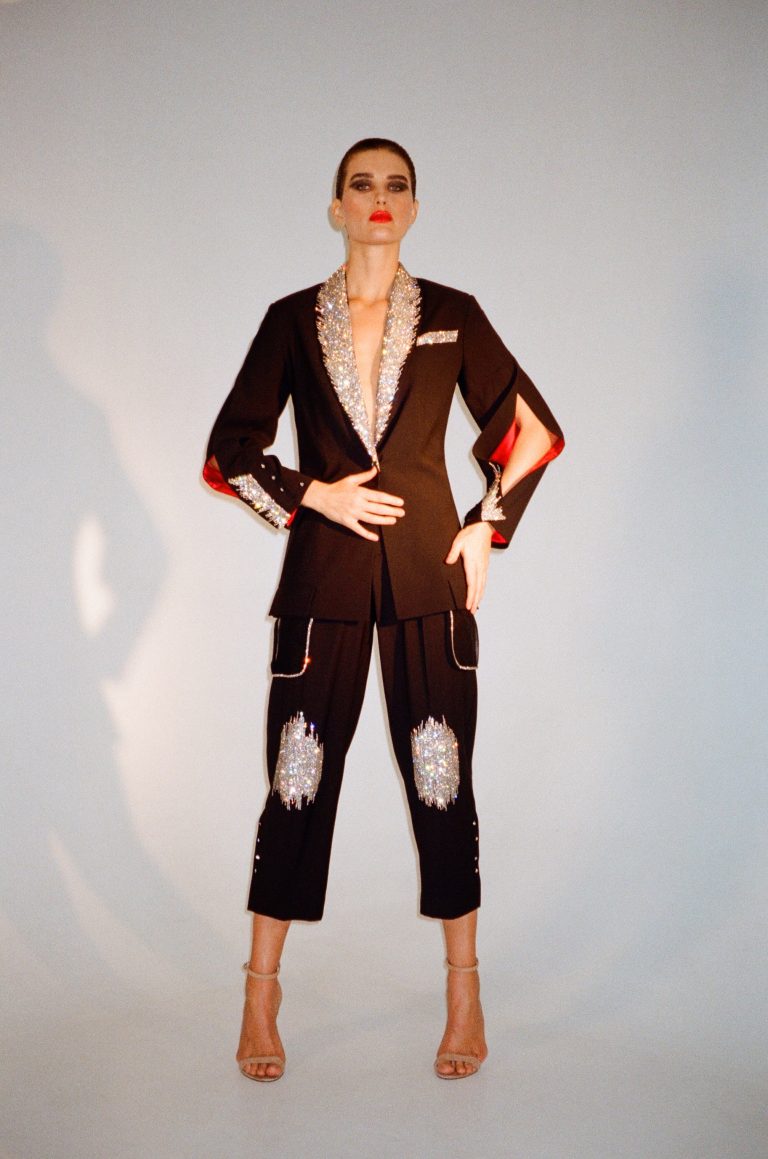 Jacket with handmade embroidery