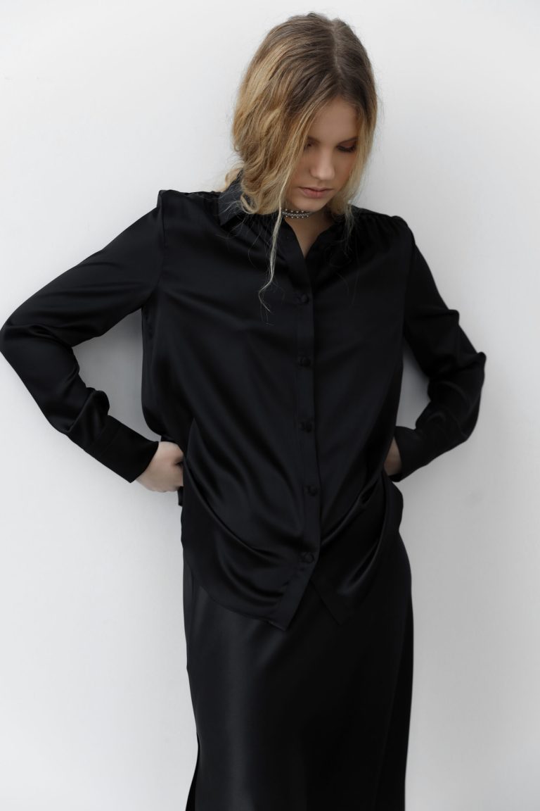 Stella silk satin blouse