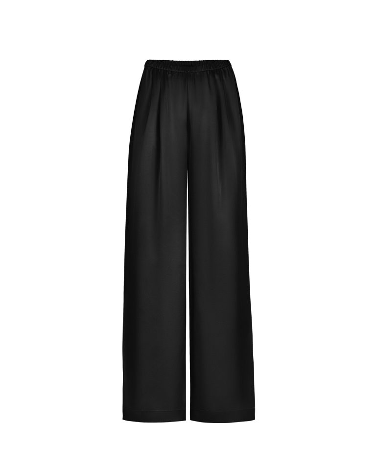Malibu silk satin straight-leg pants