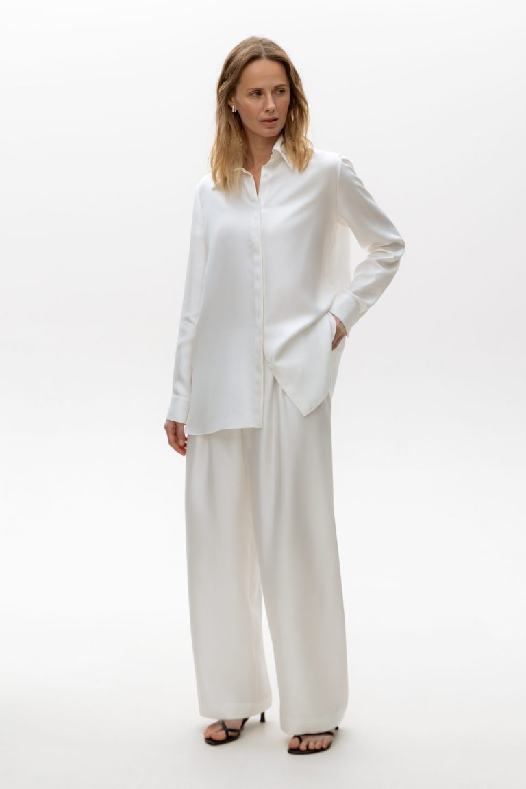Savana Ivory silk twill blouse