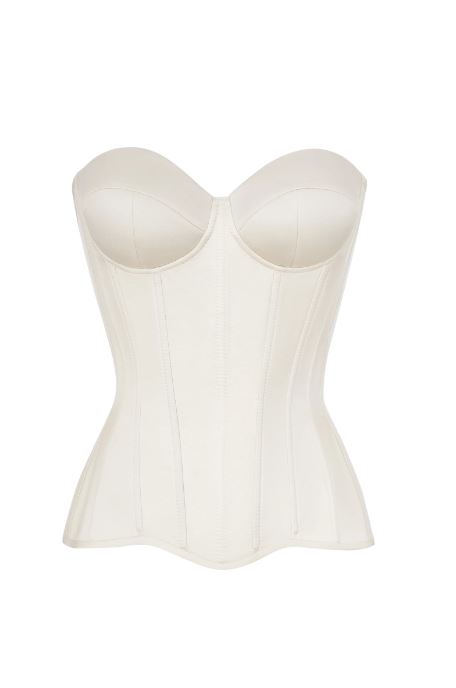Ivory satin corset with cups