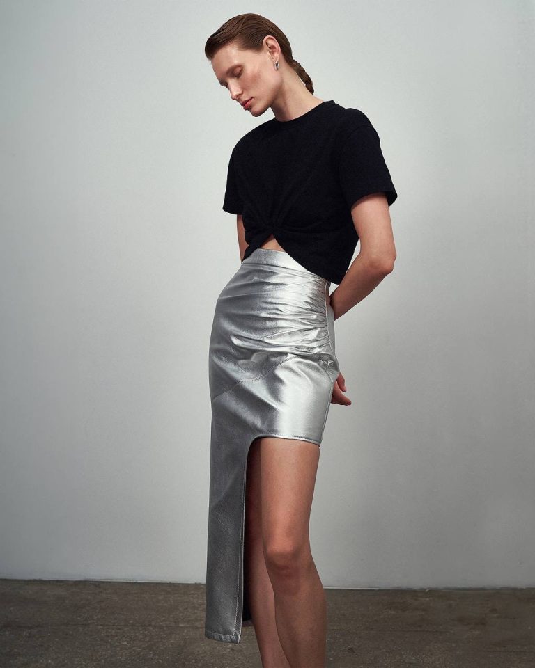 Leather Asymmetric Skirt