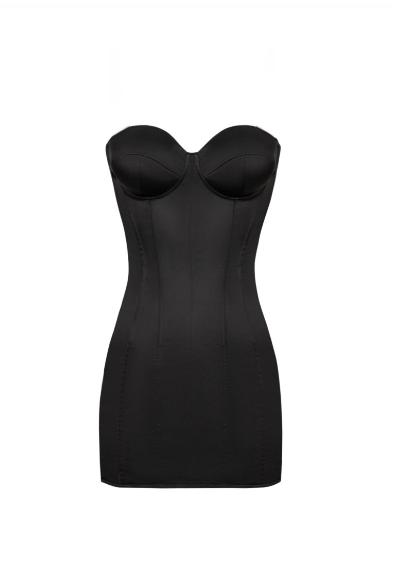 BLACK SATIN DRESS