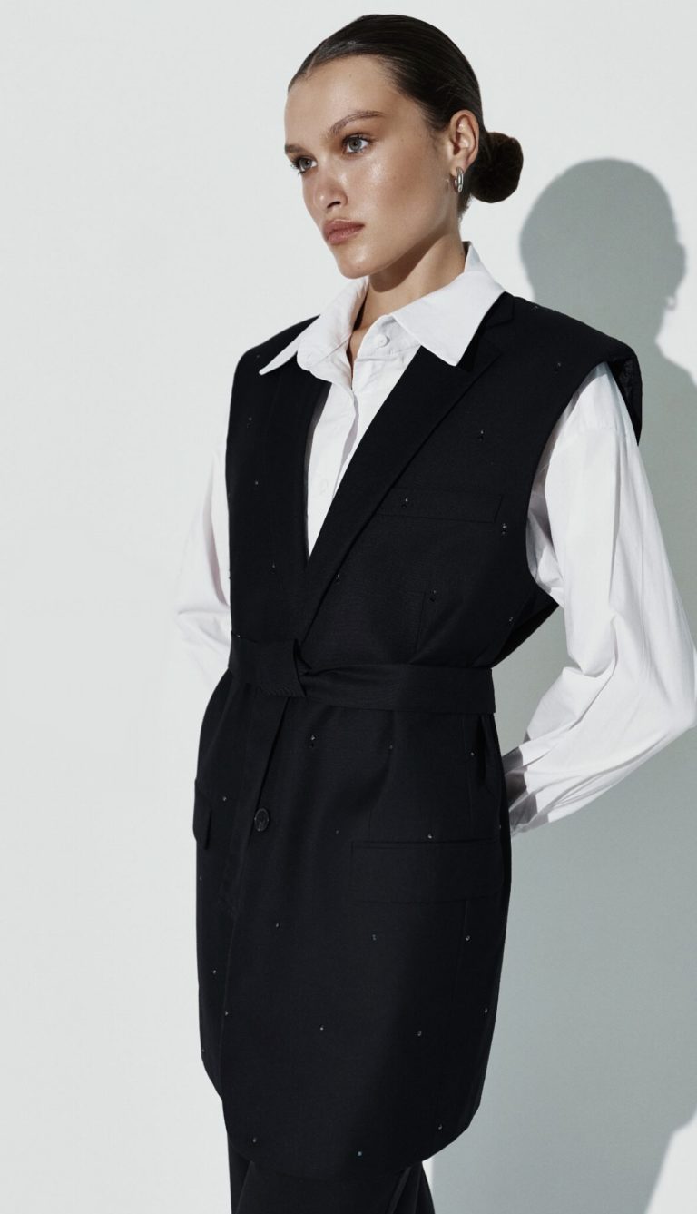 Vest with crystals