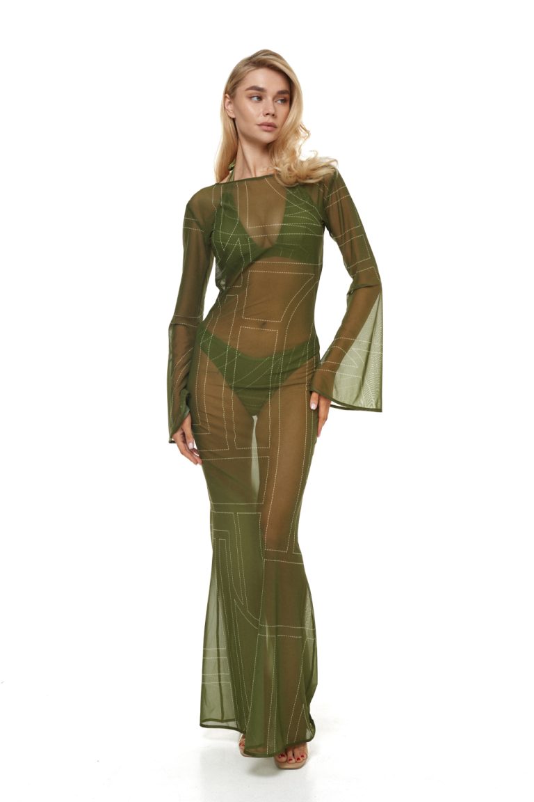 Dress mesh to the floor, "Madeira" print