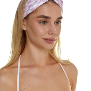 Headband, Artificial Silk, "Versailles Rose" print