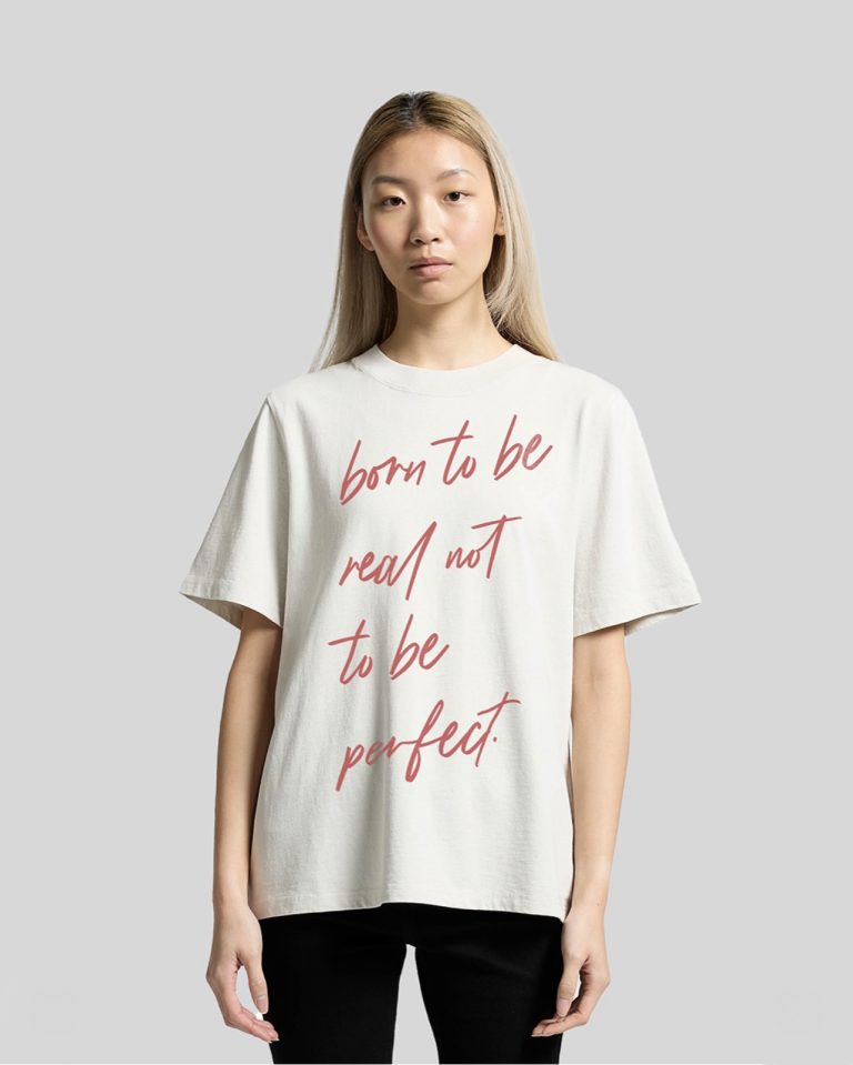 Born To Be Real Not To Be Perfect Faded Rocker T-Shirt
