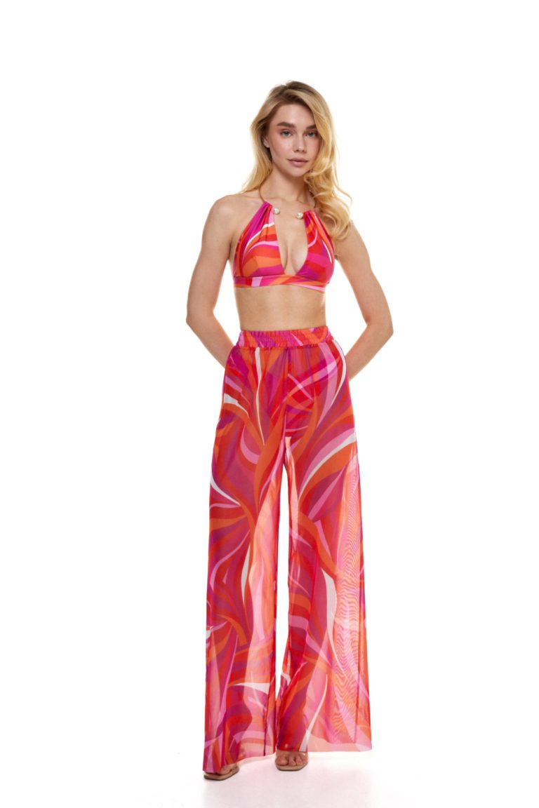 Pants, mesh, "La Linia Viva" print