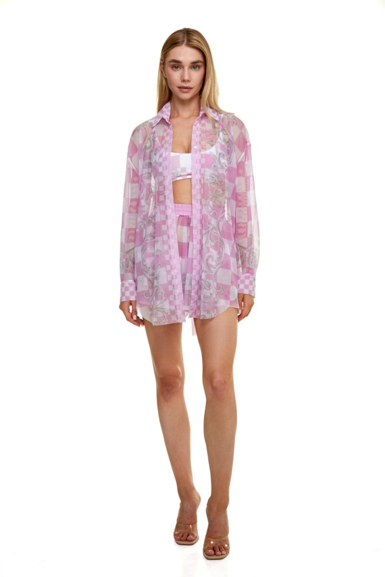 Shirt, mesh, "Versailles Rose" print