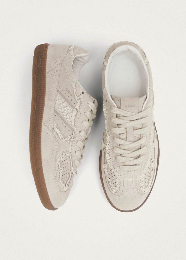 Crochet Cream Leather Sneakers