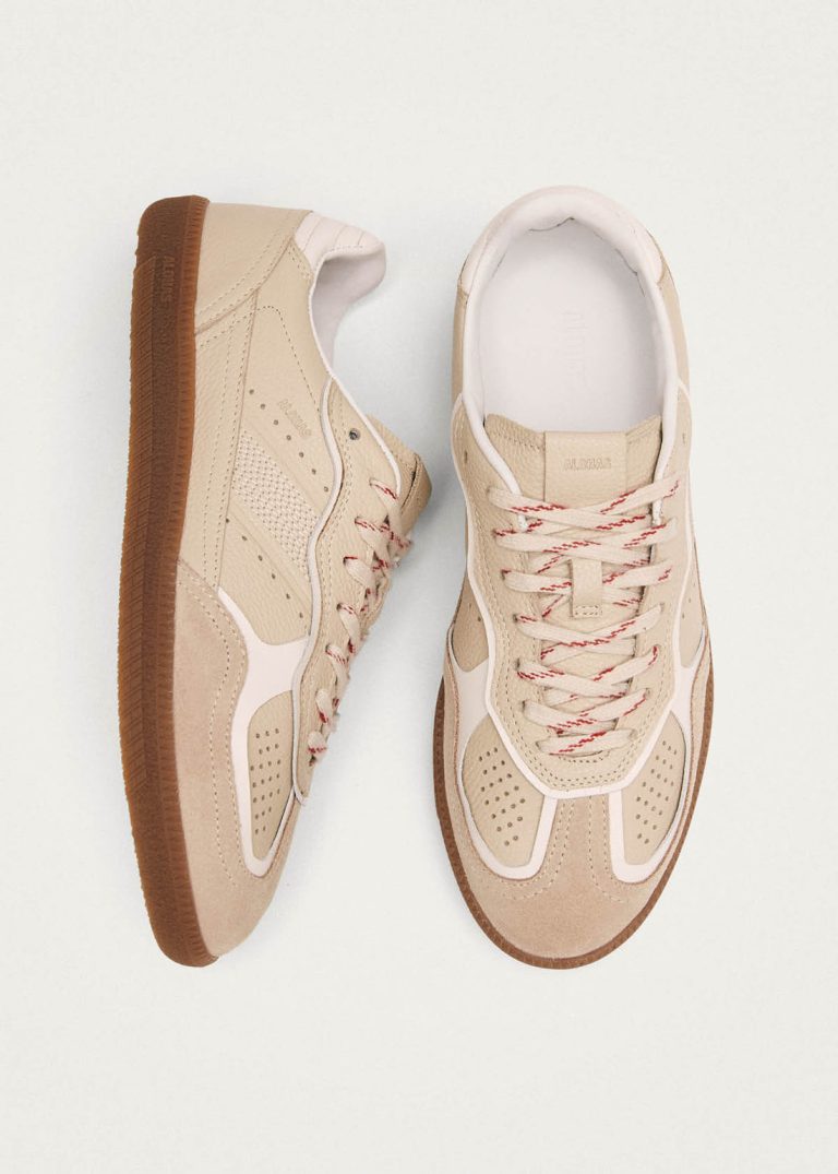 Rife Grain Cream Leather Sneakers
