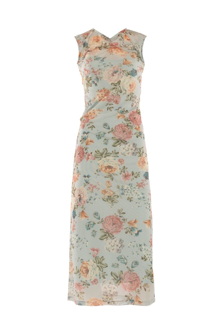 Printed tulle dress