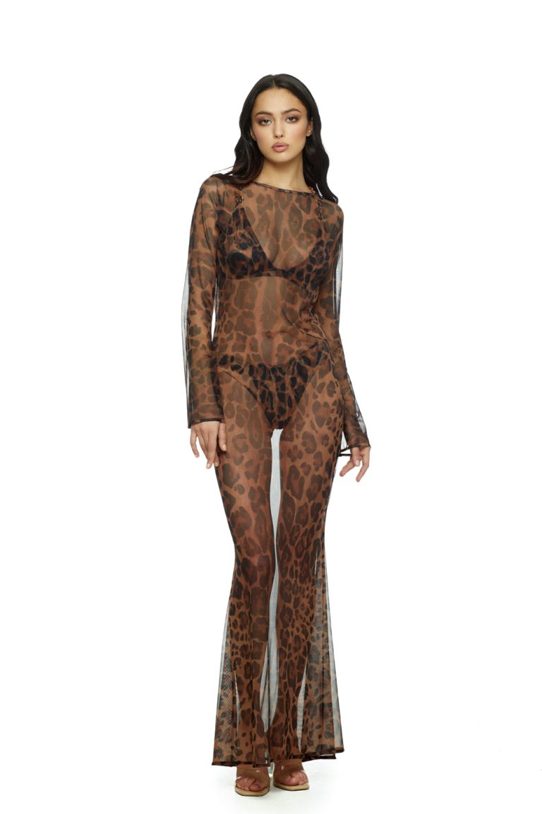 Dress mesh to the floor, "Leopard" print