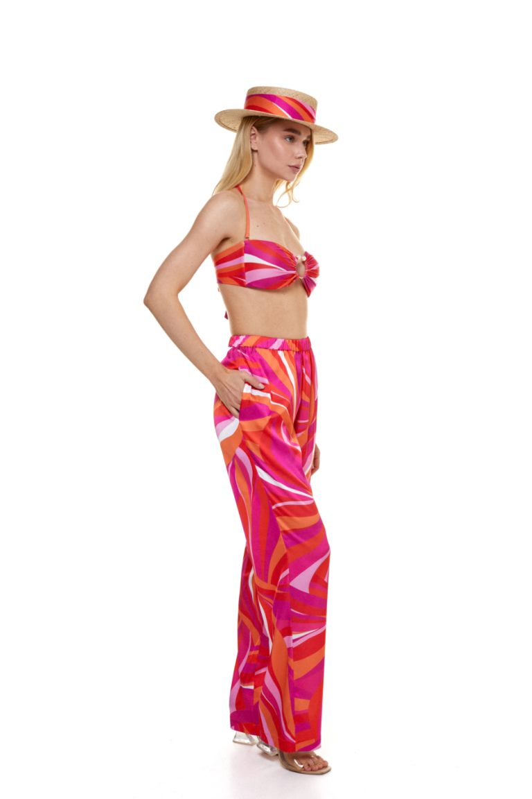 Pants, Eco Silk, "La Linia Viva" print